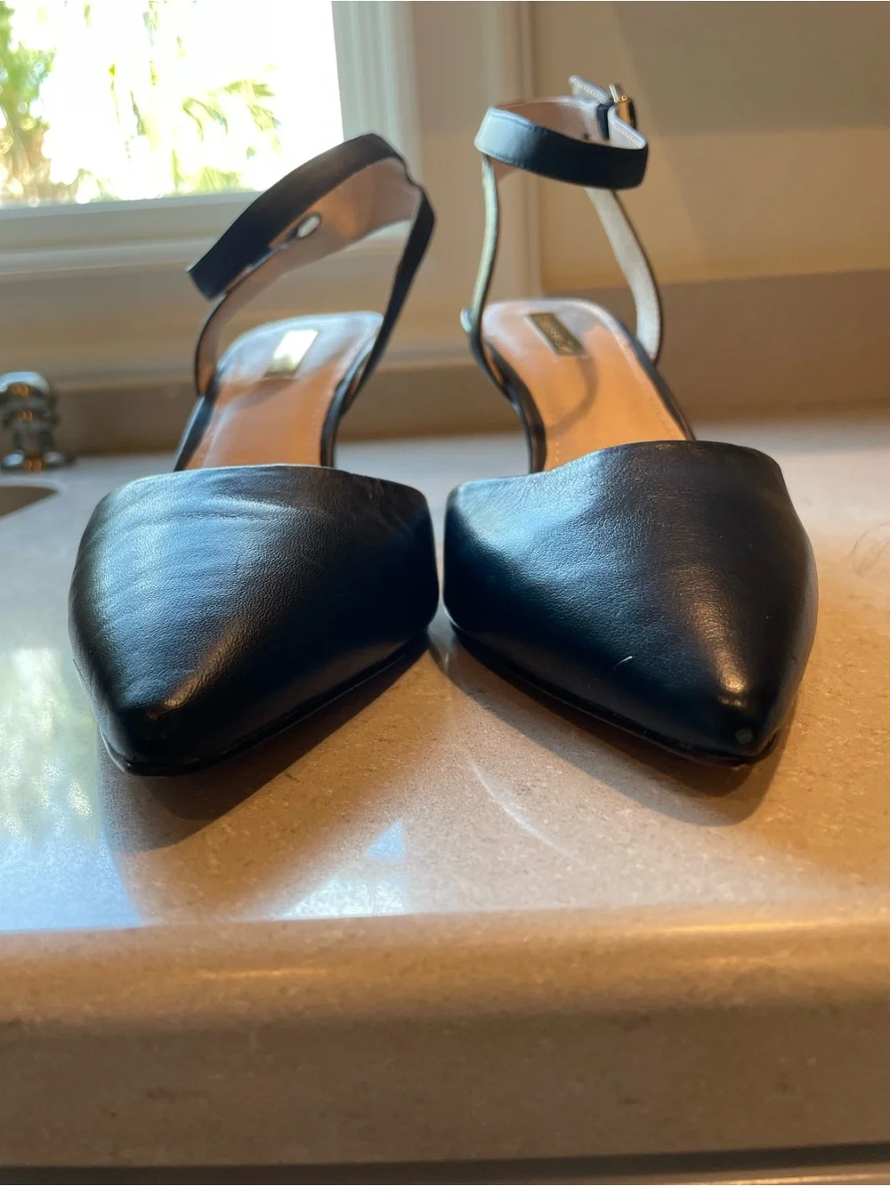 Louise et Cie Pointed-Toe Slingback Heels | Navy